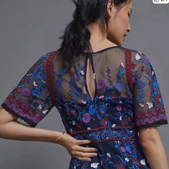 Anthropologie Mehreen Embroidered Maxi Dress Size 2 - Picture 3 of 12